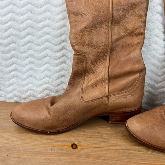 Vtg Womens Knee High Leather Riding Style Boots 1.5 Heel Sz 6.5 US- 37 EU Y2K - Picture 3 of 15